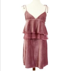 Layered Dusty Rose color mini Dress